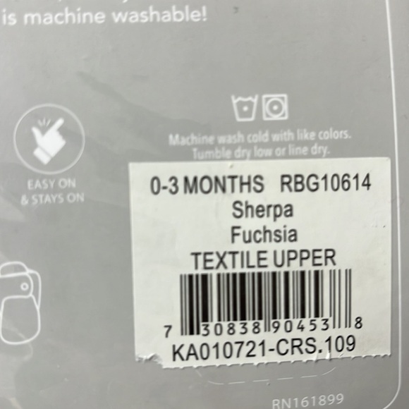 NWT Robeez Sherpa 0-3, 6-12 Fuschia Pink Easy Snap Booties, Shoes - Picture 6 of 6